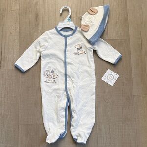 Little Me - Dog Footed One-Piece and Hat - 6M